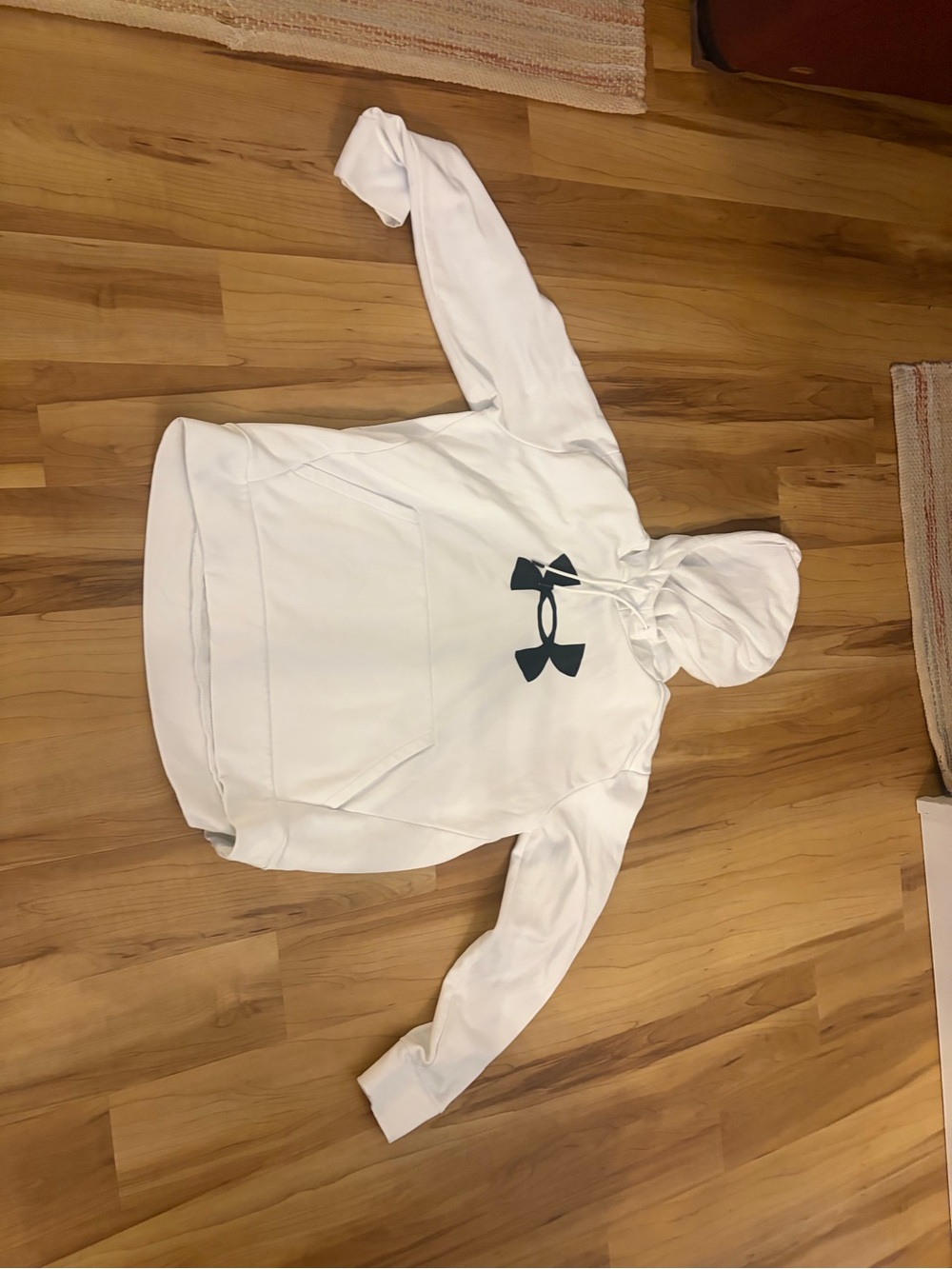 Under Armour White Hoodie with Black Logo - women’s large great collection
